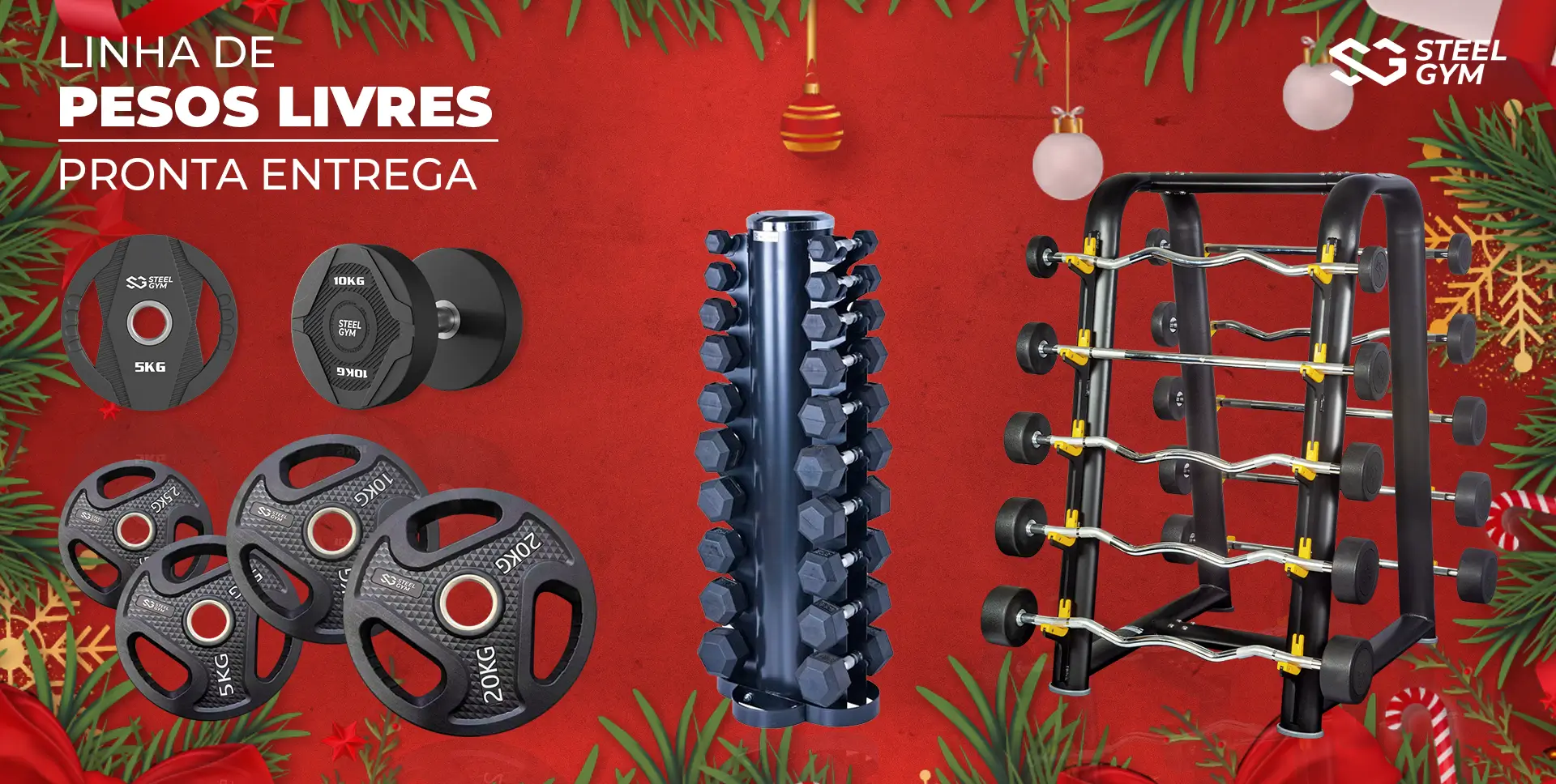 Steel Gym 6 Linha_Pesos_Livres_Versao_Natal
